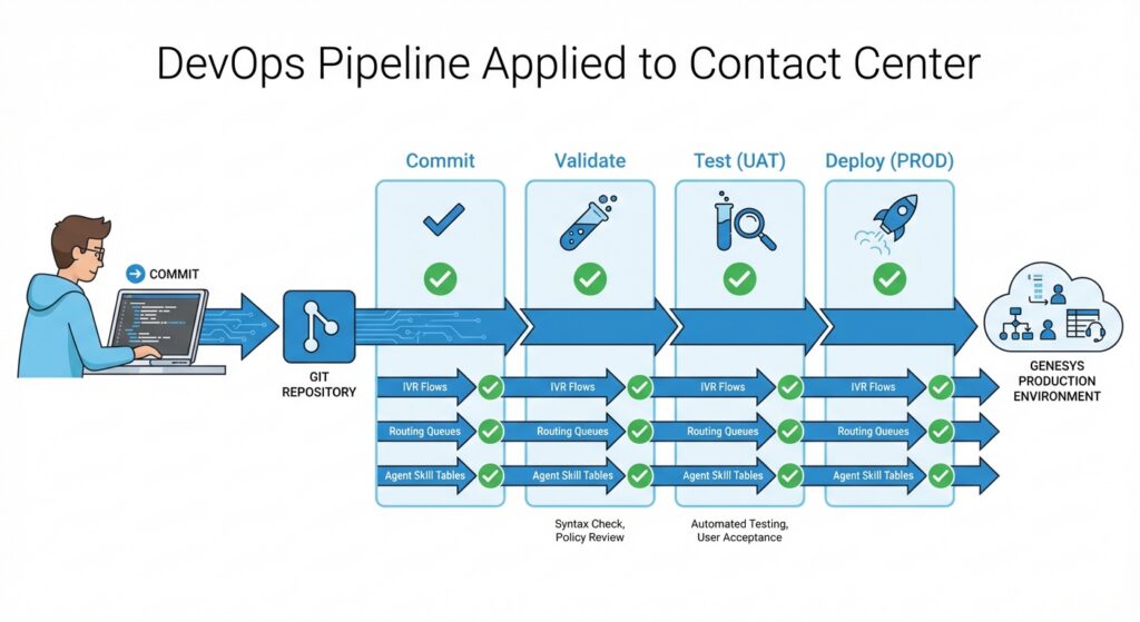 DevOps Pipeline Applied to Contact Center