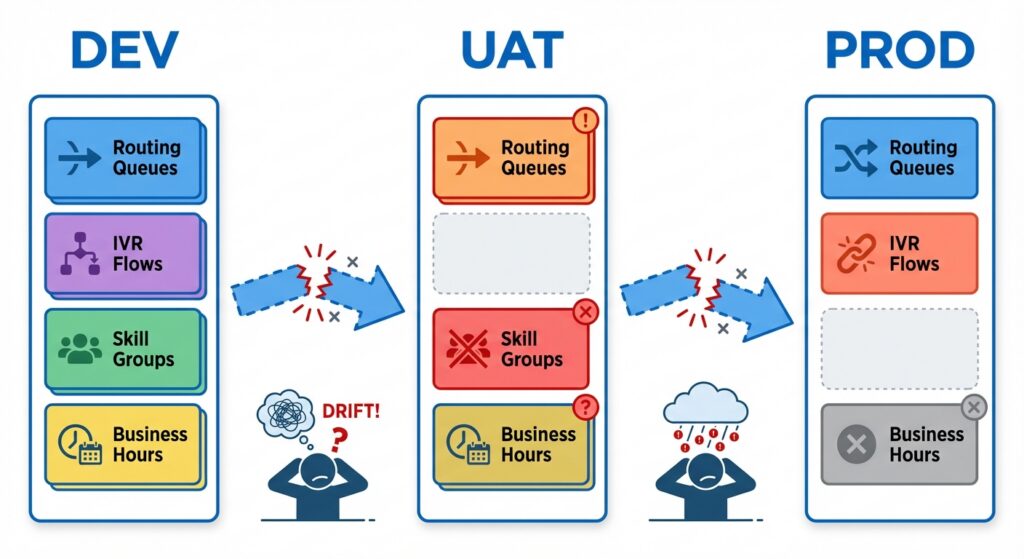 Configuration drift between environments